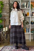 Myrtle Plaid Tulle Midi Skirt Chocolate